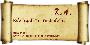 Káspár András névjegykártya